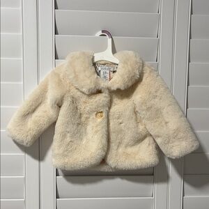 Rachel Zoe Cream Faux Fur Kids Jacket